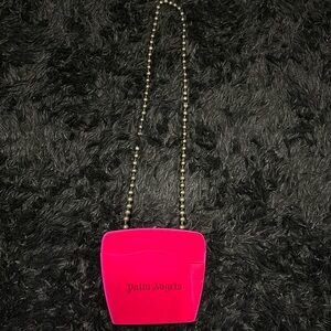 hot pink, real authentic palm angels padlock crossbody purse